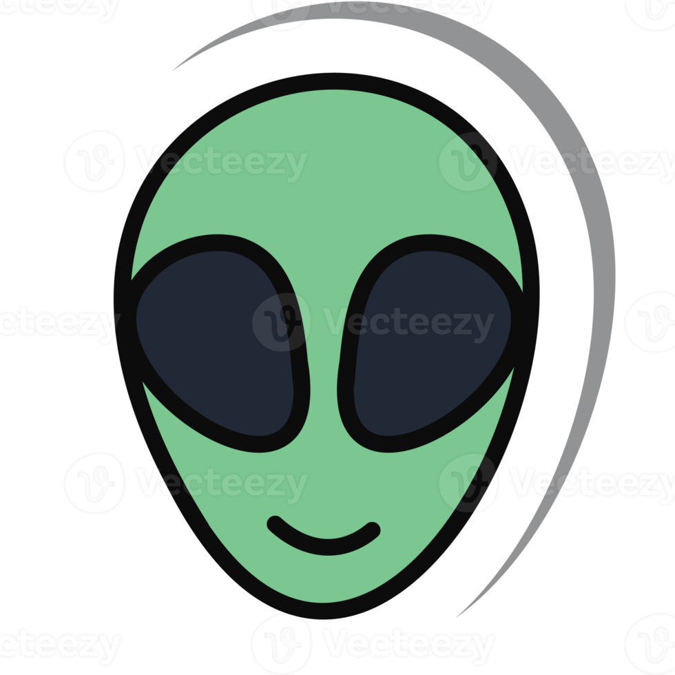 Ästhetisches niedliches Sticker Alien Head Bullet Journal png