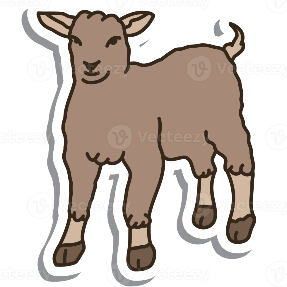 Aesthetic Cute Sticker Cute Brown Sheep Bullet Journal png