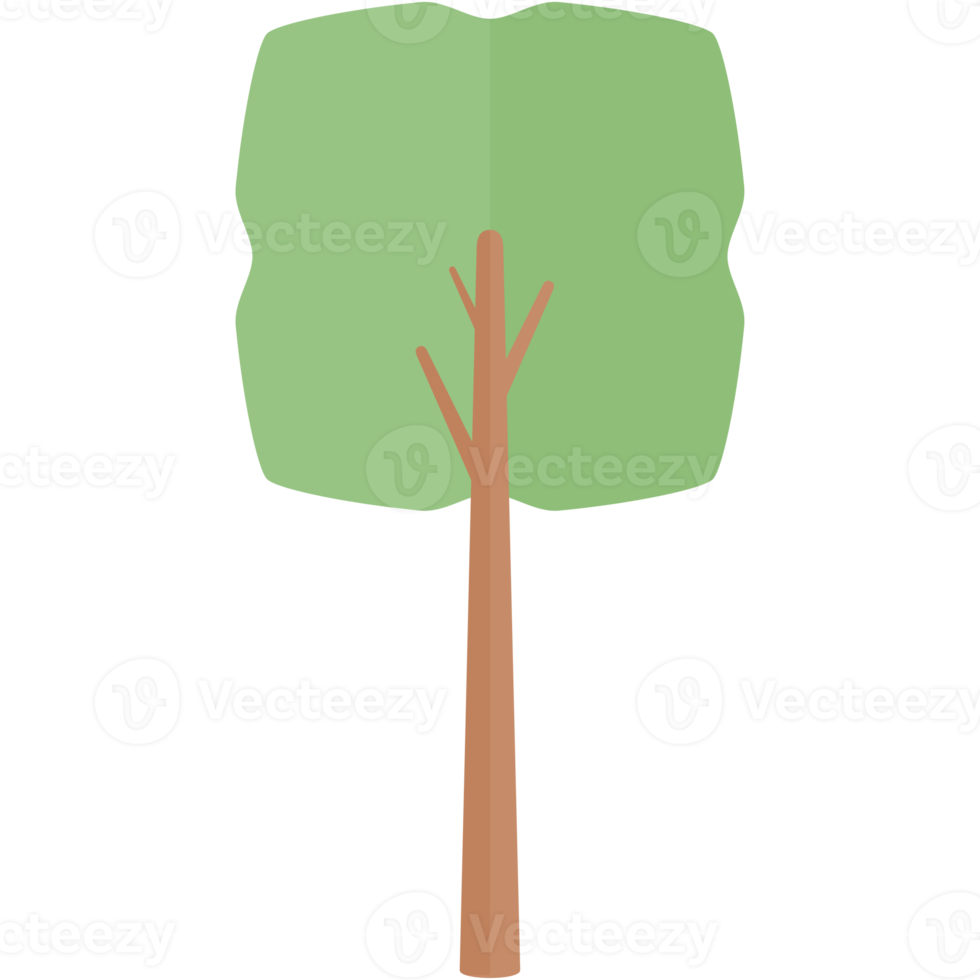 Flat Tree Nature Aesthetic Collection Set png