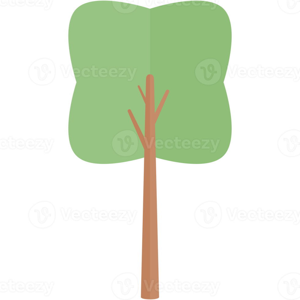Flat Tree Nature Aesthetic Collection Set png