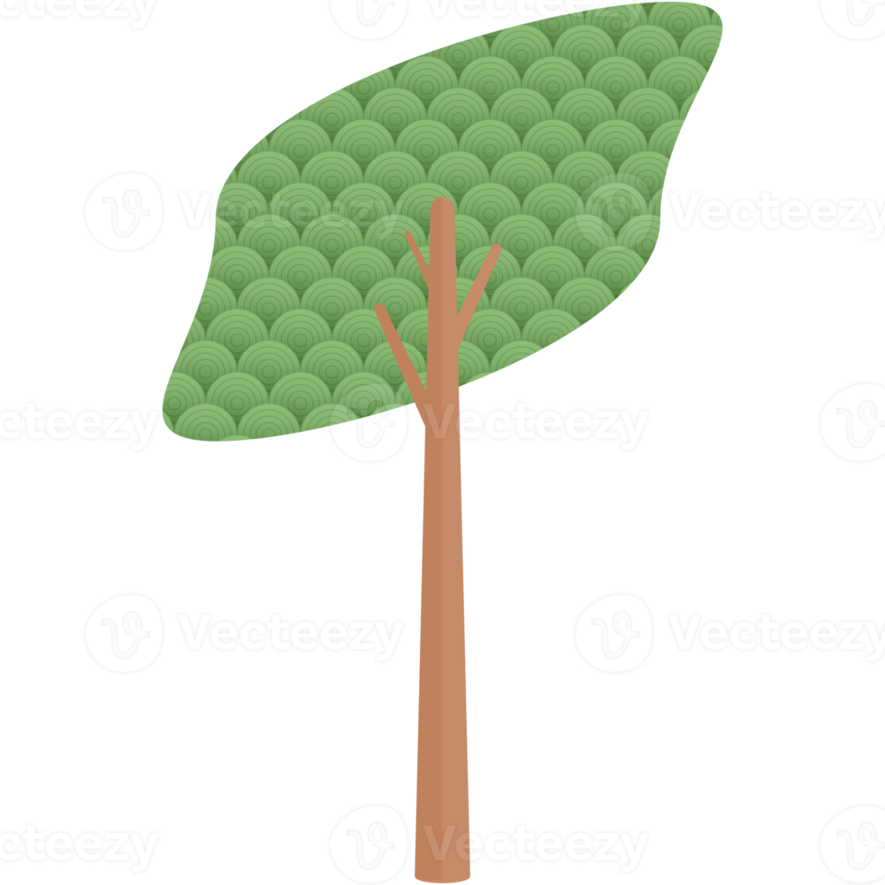 Flat Circle Themed Tree Nature Aesthetic Collection Set png