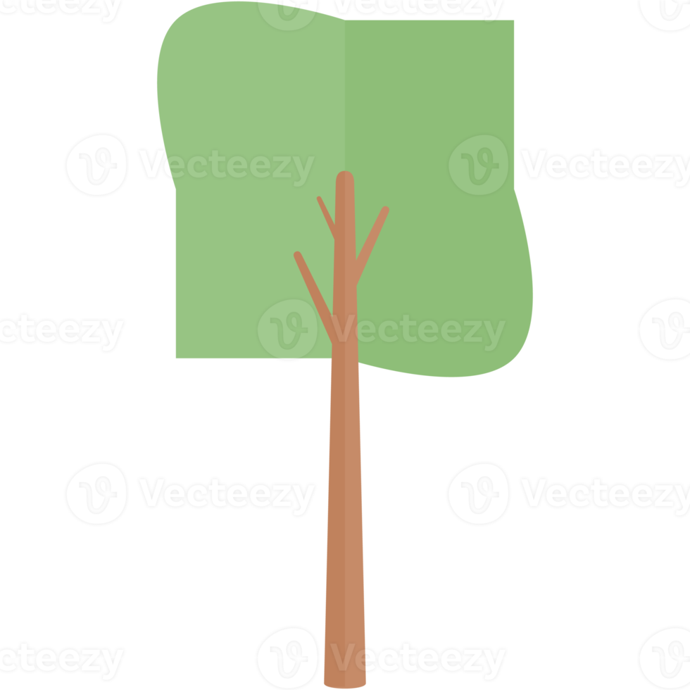 Flat Tree Nature Aesthetic Collection Set png