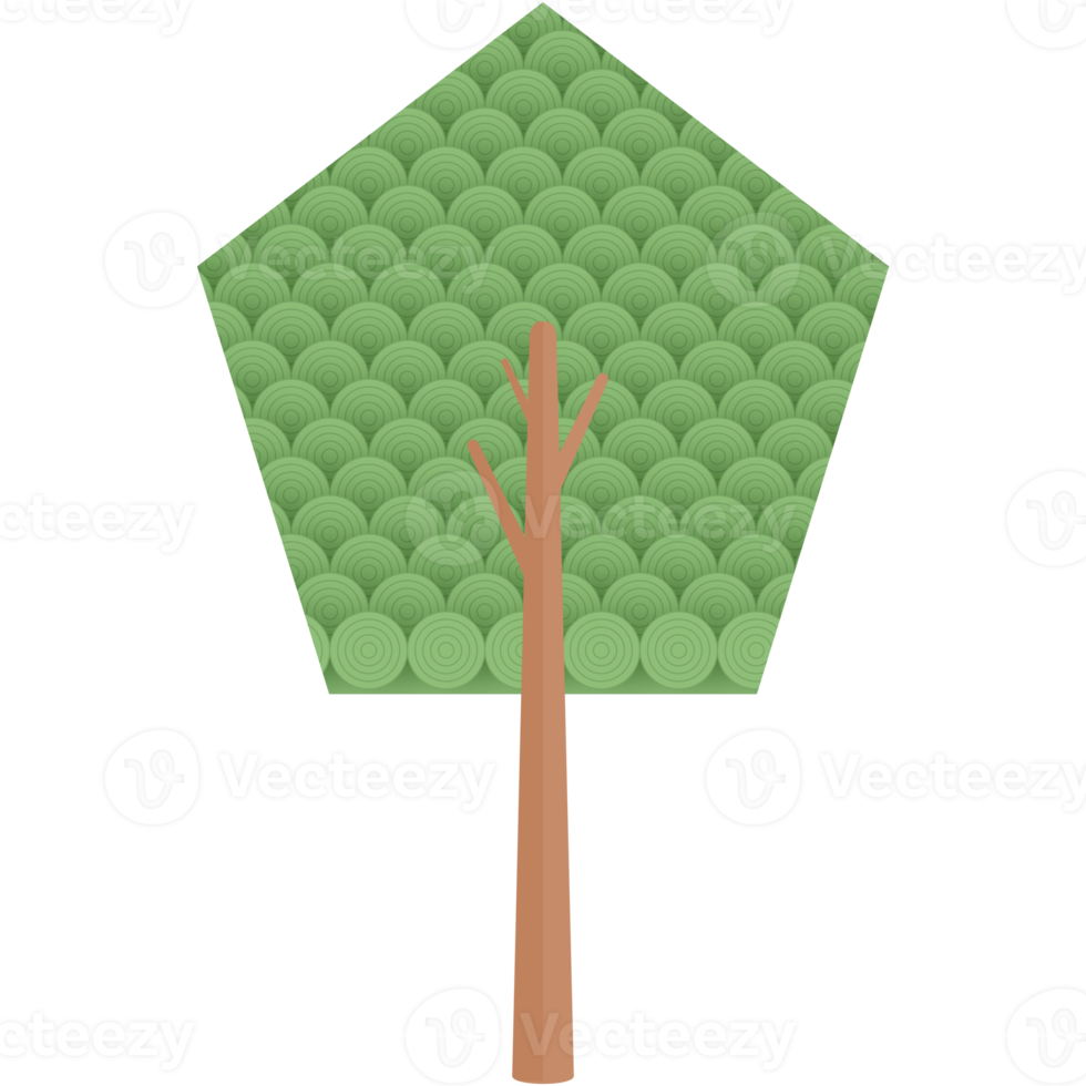 flacher kreis thematischer baum natur ästhetisches sammlungsset png