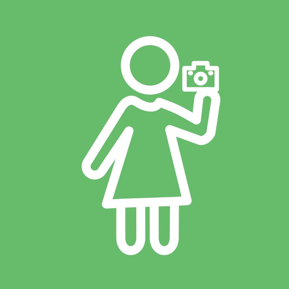 Woman Taking Picture Line Color Background Icon vector