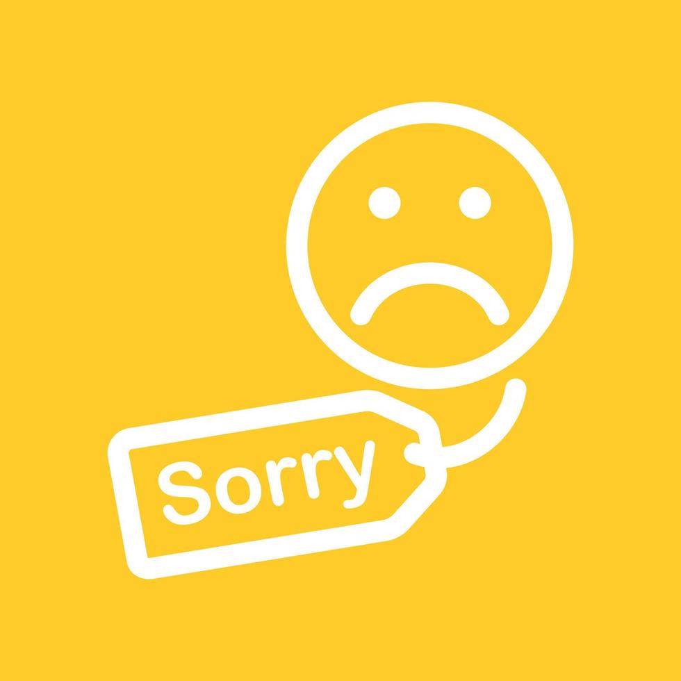 Apology tag Line Color Background Icon vector