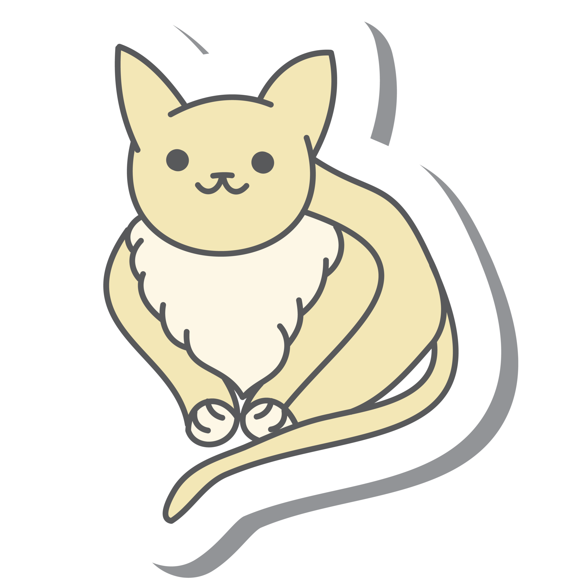 Aesthetic Cat Sticker Various Poses 16726264 Png