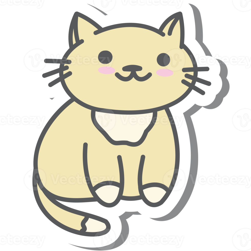 Aesthetic Cat Sticker Various Poses png