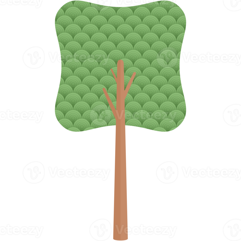 Flat Circle Themed Tree Nature Aesthetic Collection Set png