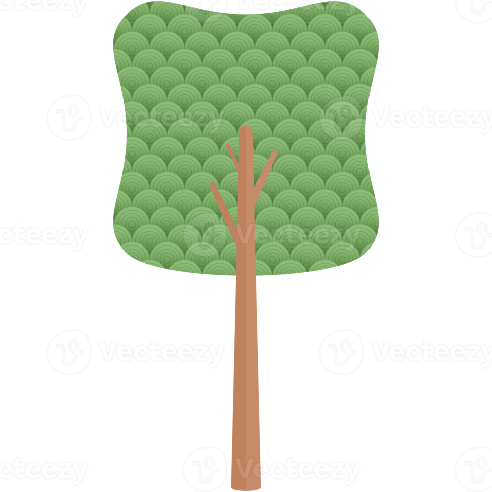 Flat Circle Themed Tree Nature Aesthetic Collection Set png