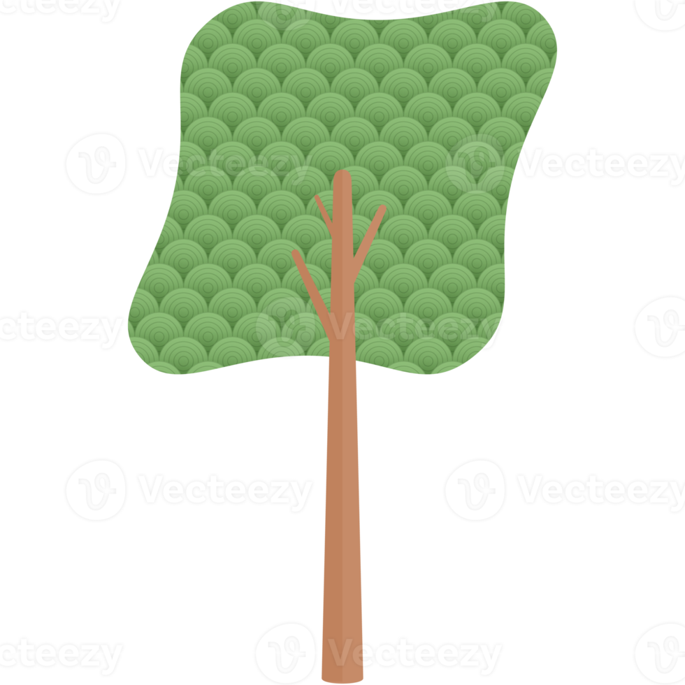 Flat Circle Themed Tree Nature Aesthetic Collection Set png