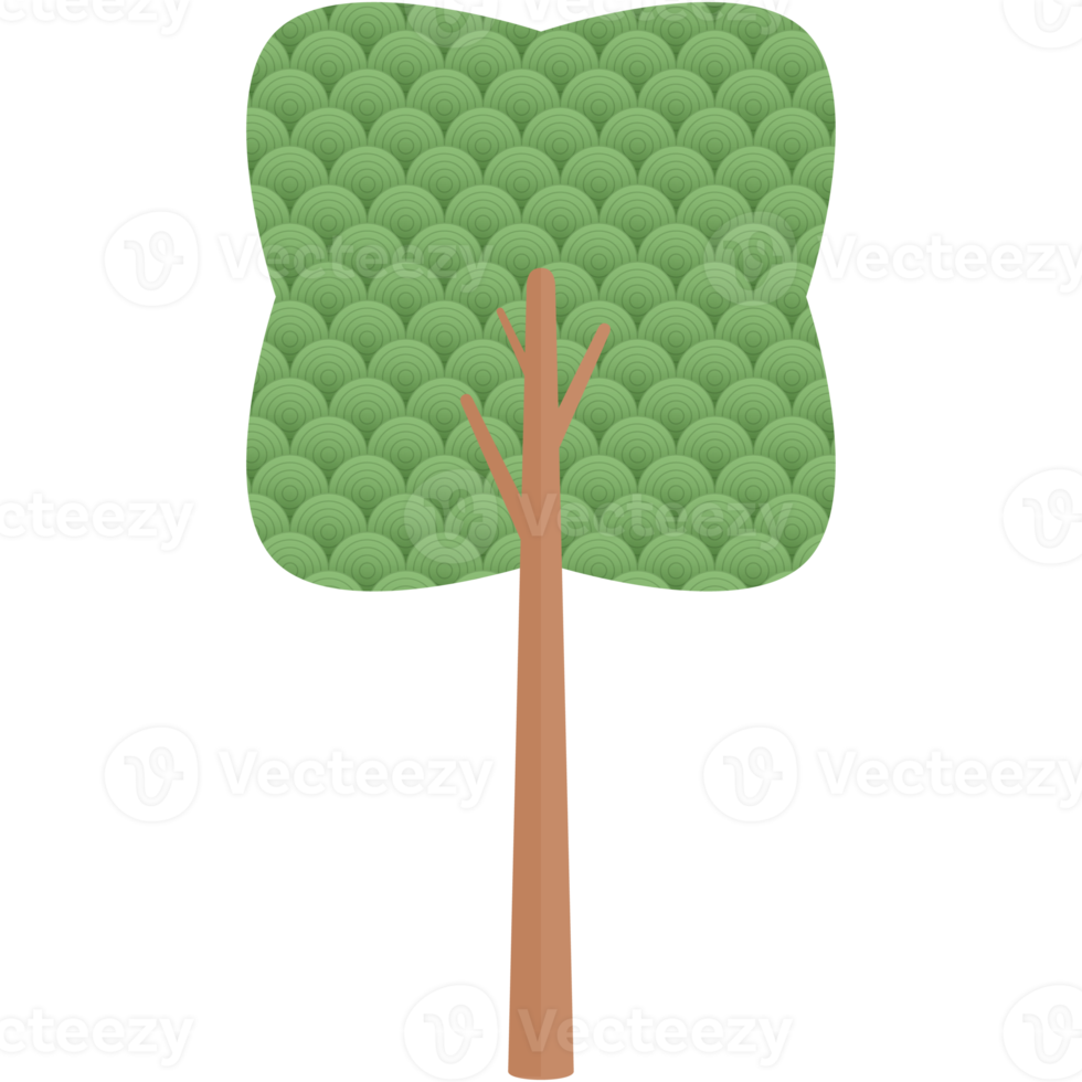 flacher kreis thematischer baum natur ästhetisches sammlungsset png