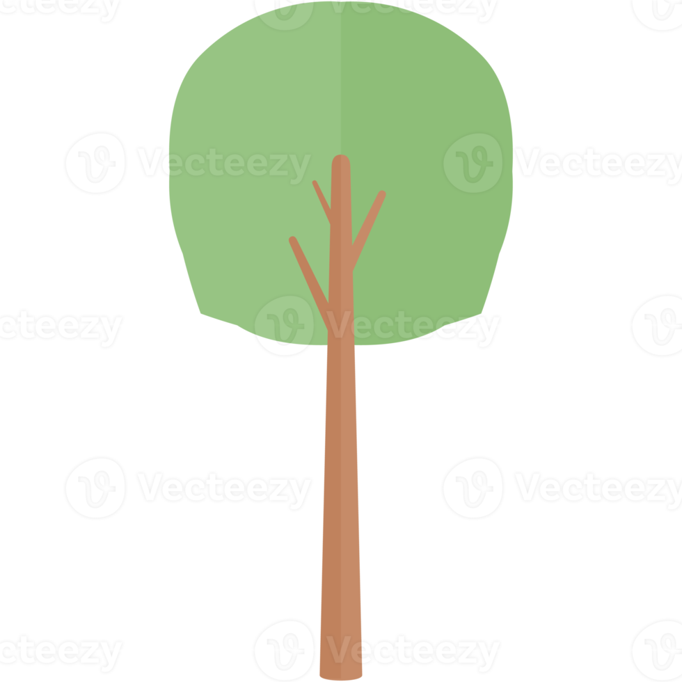 Flat Tree Nature Aesthetic Collection Set png