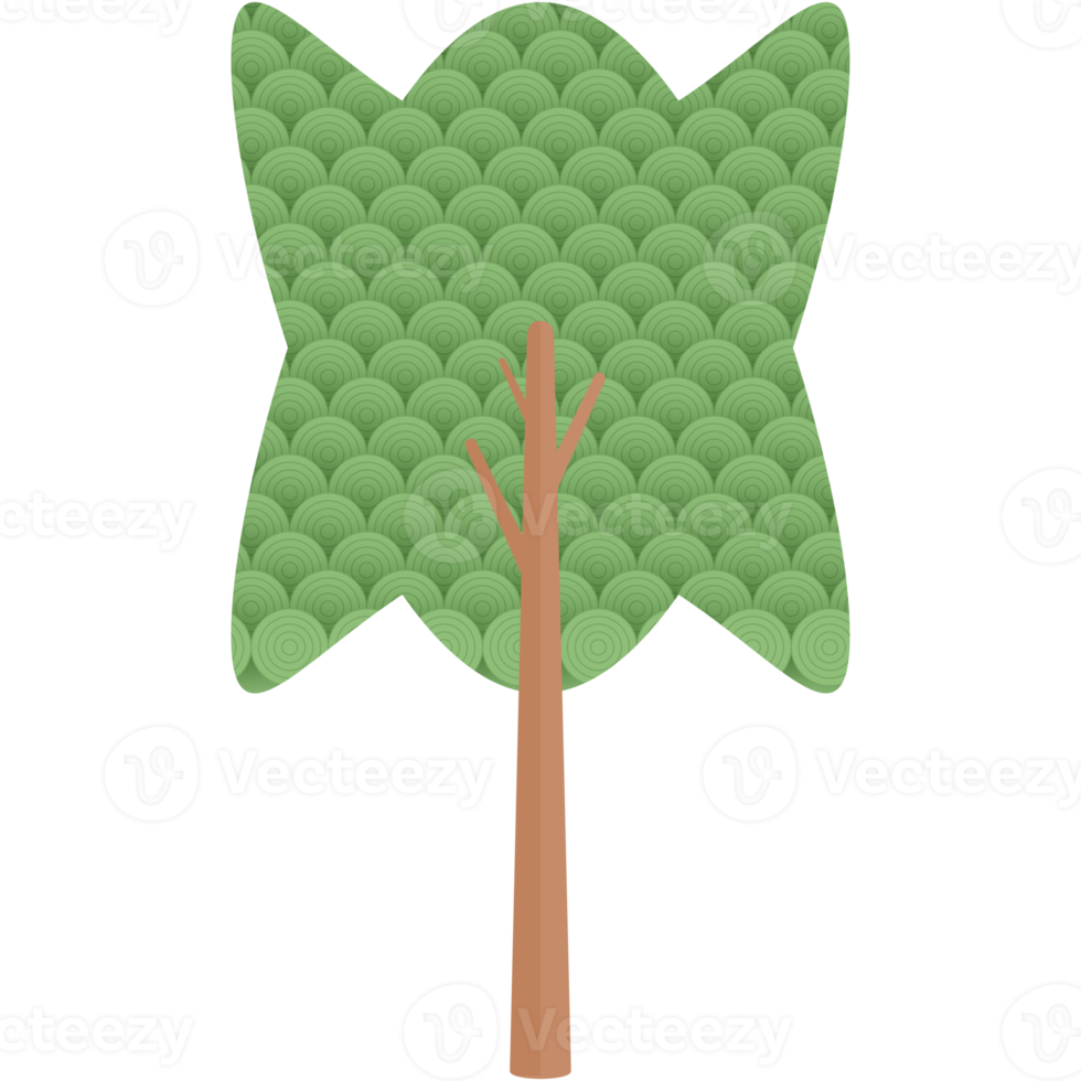 Flat Circle Themed Tree Nature Aesthetic Collection Set png
