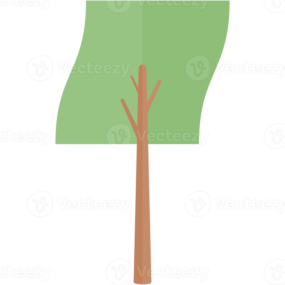 Flat Tree Nature Aesthetic Collection Set png
