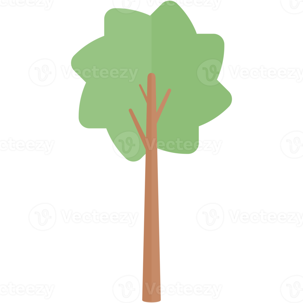 Flat Tree Nature Aesthetic Collection Set png