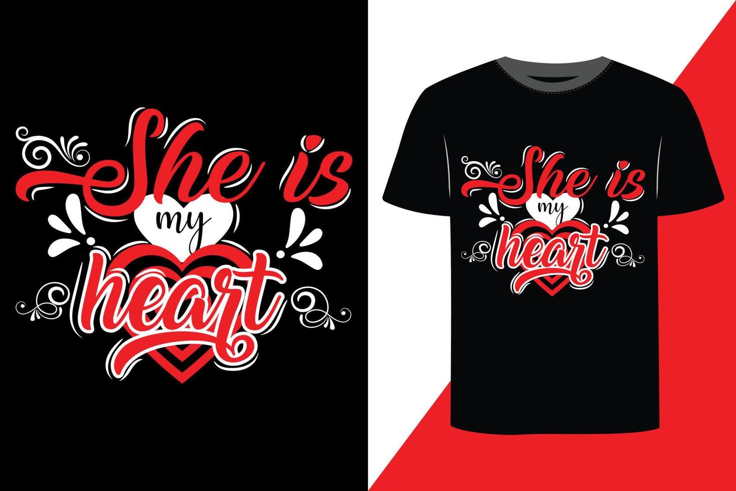 Valentine print ready t-shirt design vector