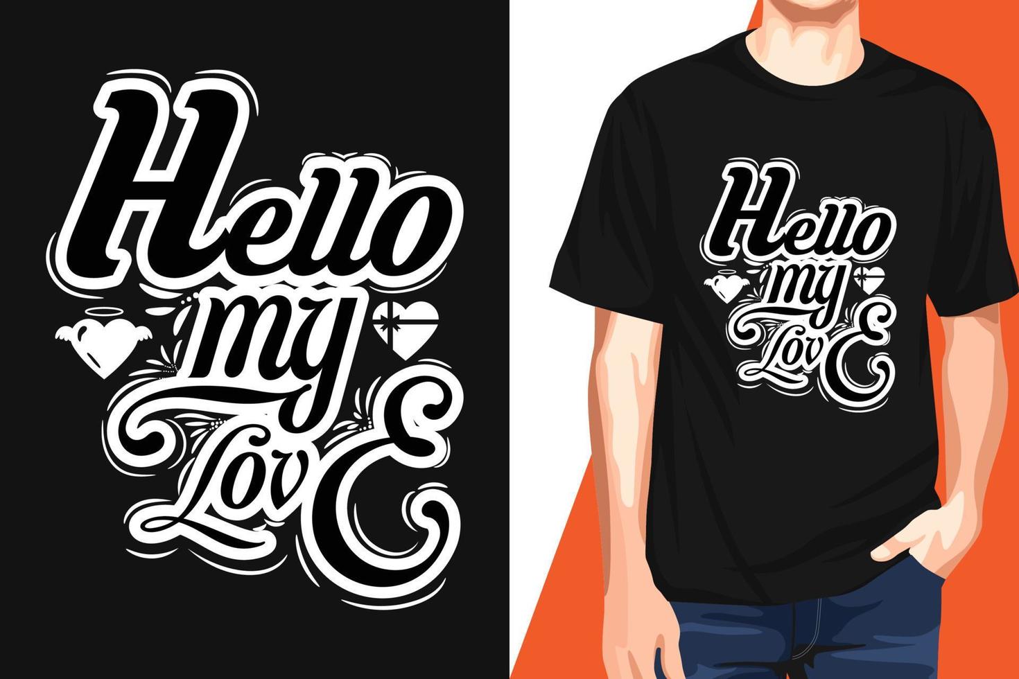 Valentine print ready t-shirt design vector