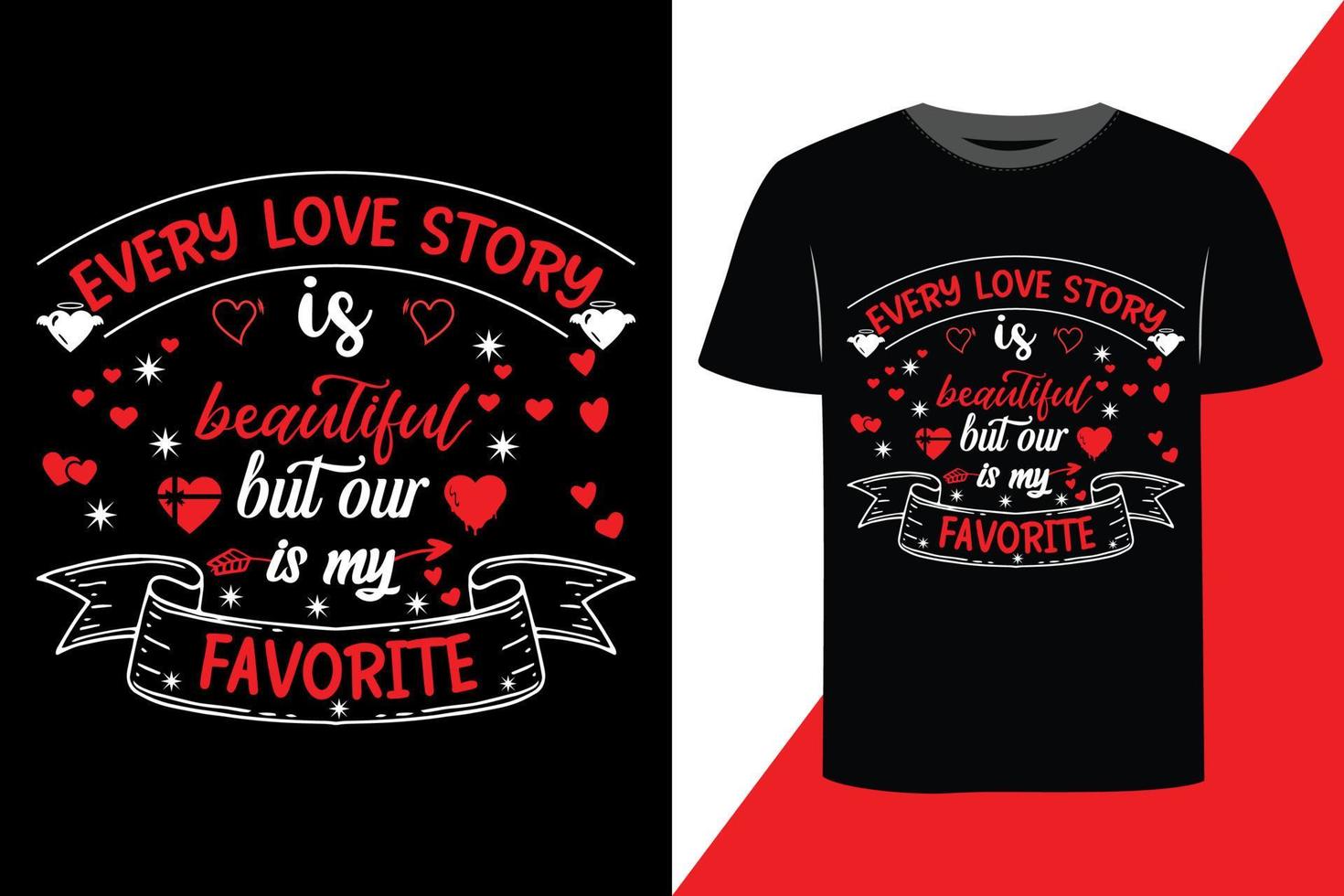 Valentine print ready t-shirt design vector