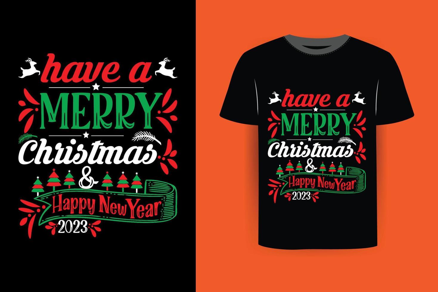 diseño de camiseta listo para imprimir de navidad vector