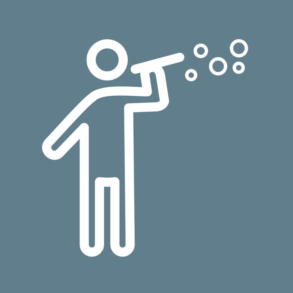 Man Making Soap Bubbles Line Color Background Icon vector