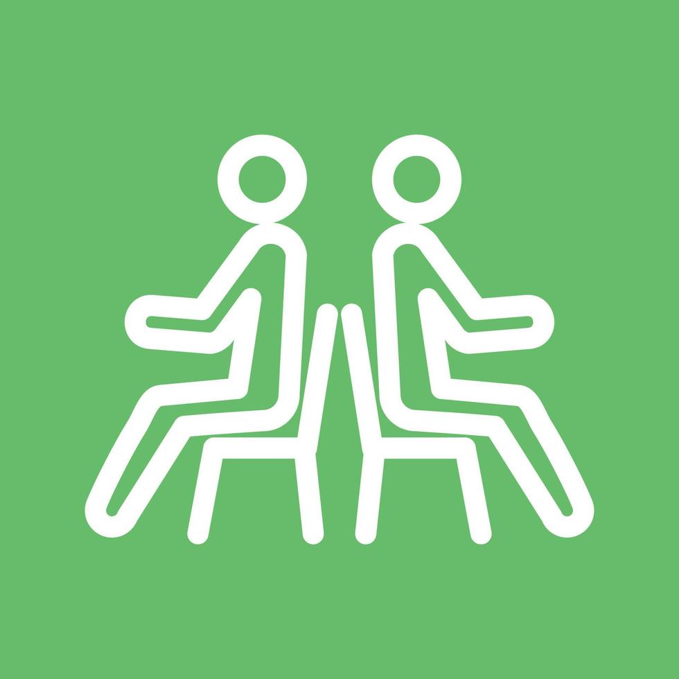 People Sitting Line Color Background Icon vector