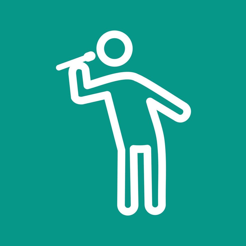 Man Singing Line Color Background Icon vector