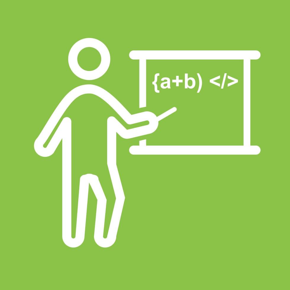 Teacher Teaching Line Color Background Icon vector