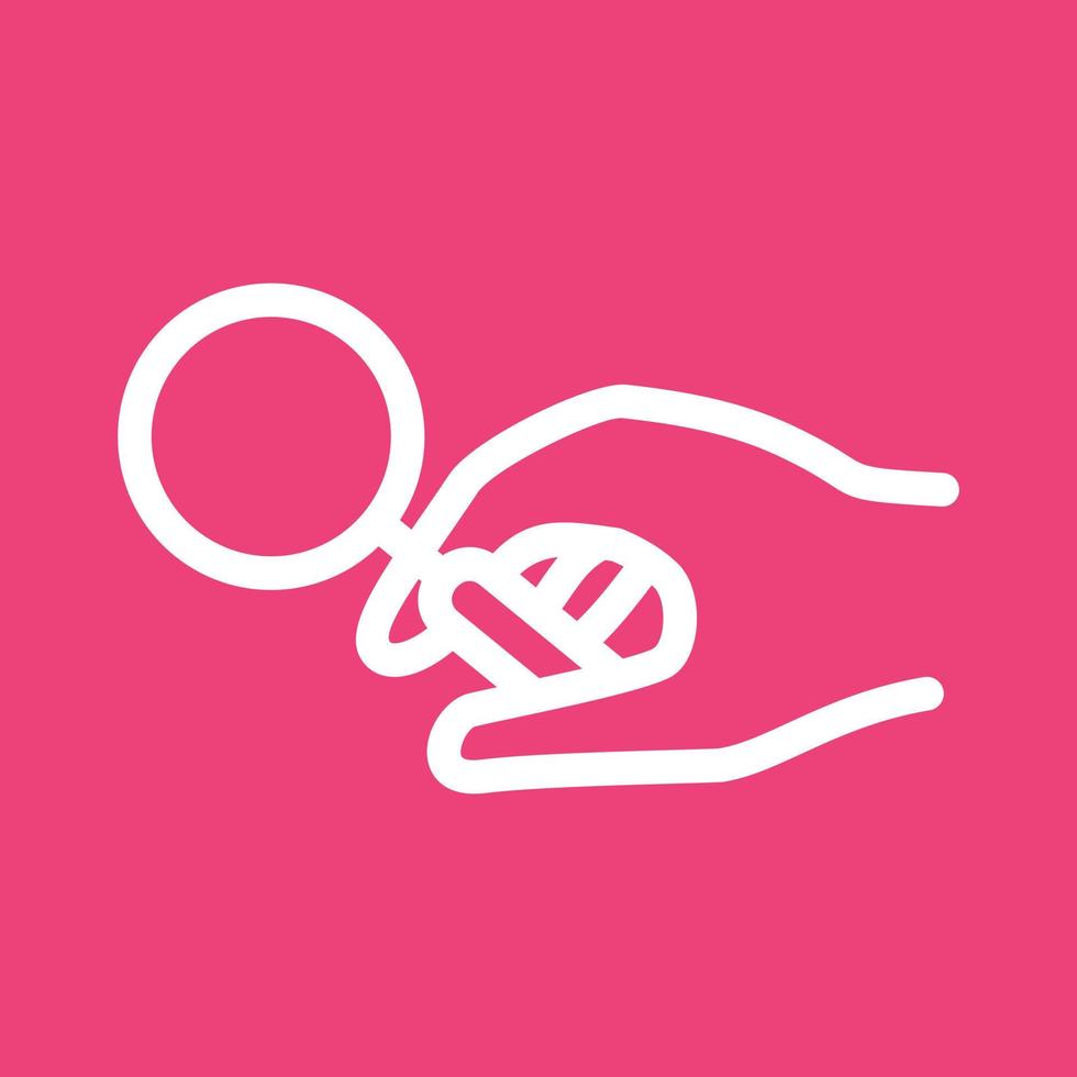 Holding Magnifier Line Color Background Icon vector