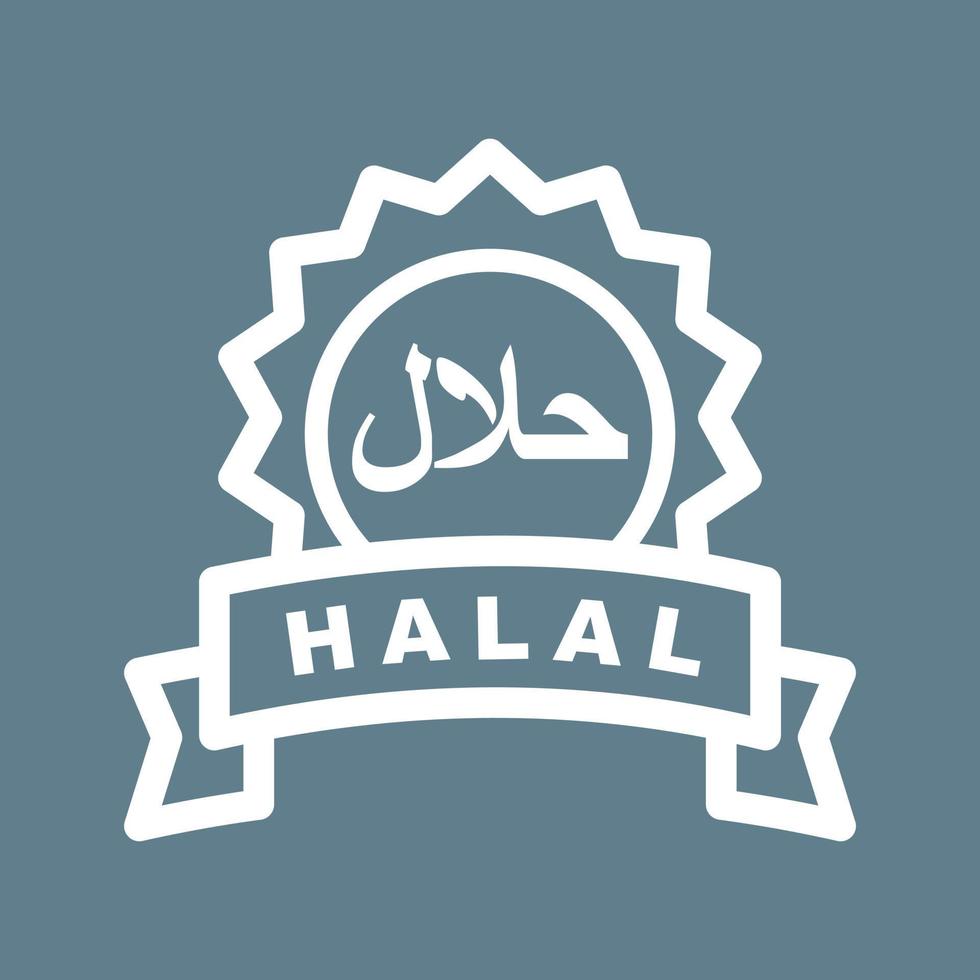 Halal Sticker Line Color Background Icon vector