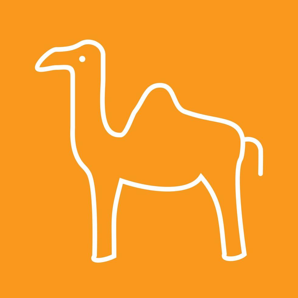 Camel Line Color Background Icon vector