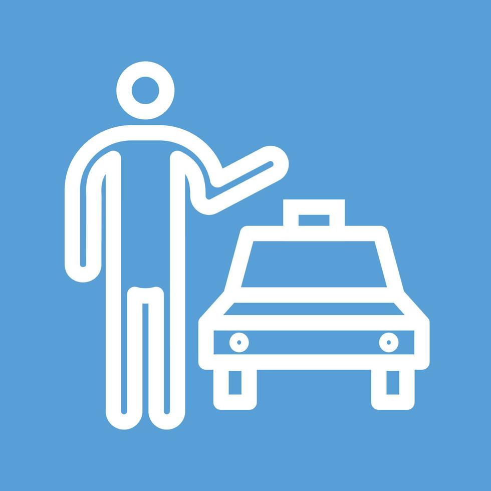 Calling Cab Line Color Background Icon vector