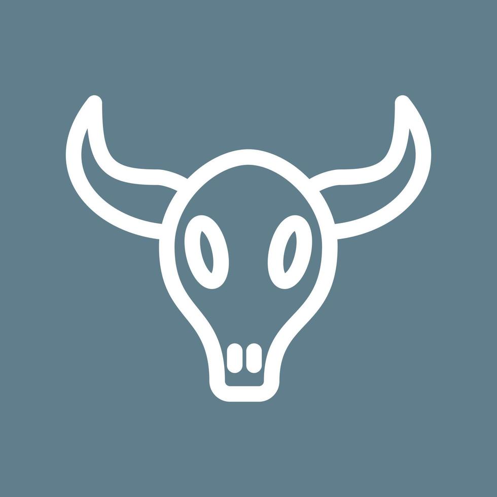 Bull Horns Line Color Background Icon vector