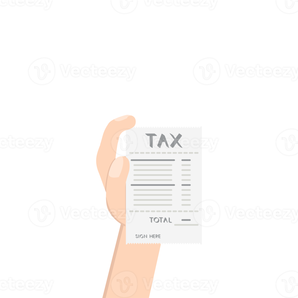 hand holding tax paper collection png