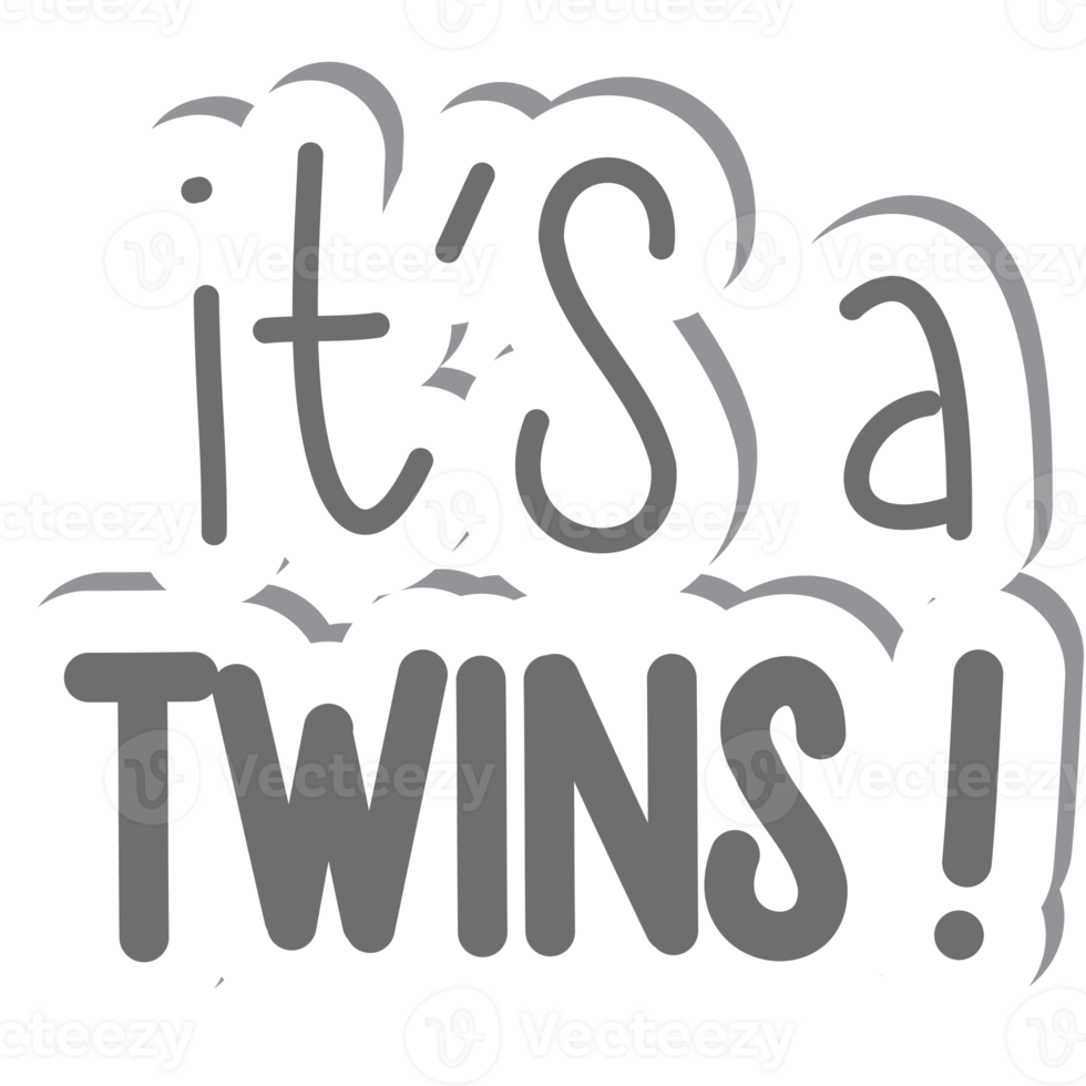 Aesthetic Sticker Twin Baby Born Handwriting Collection png