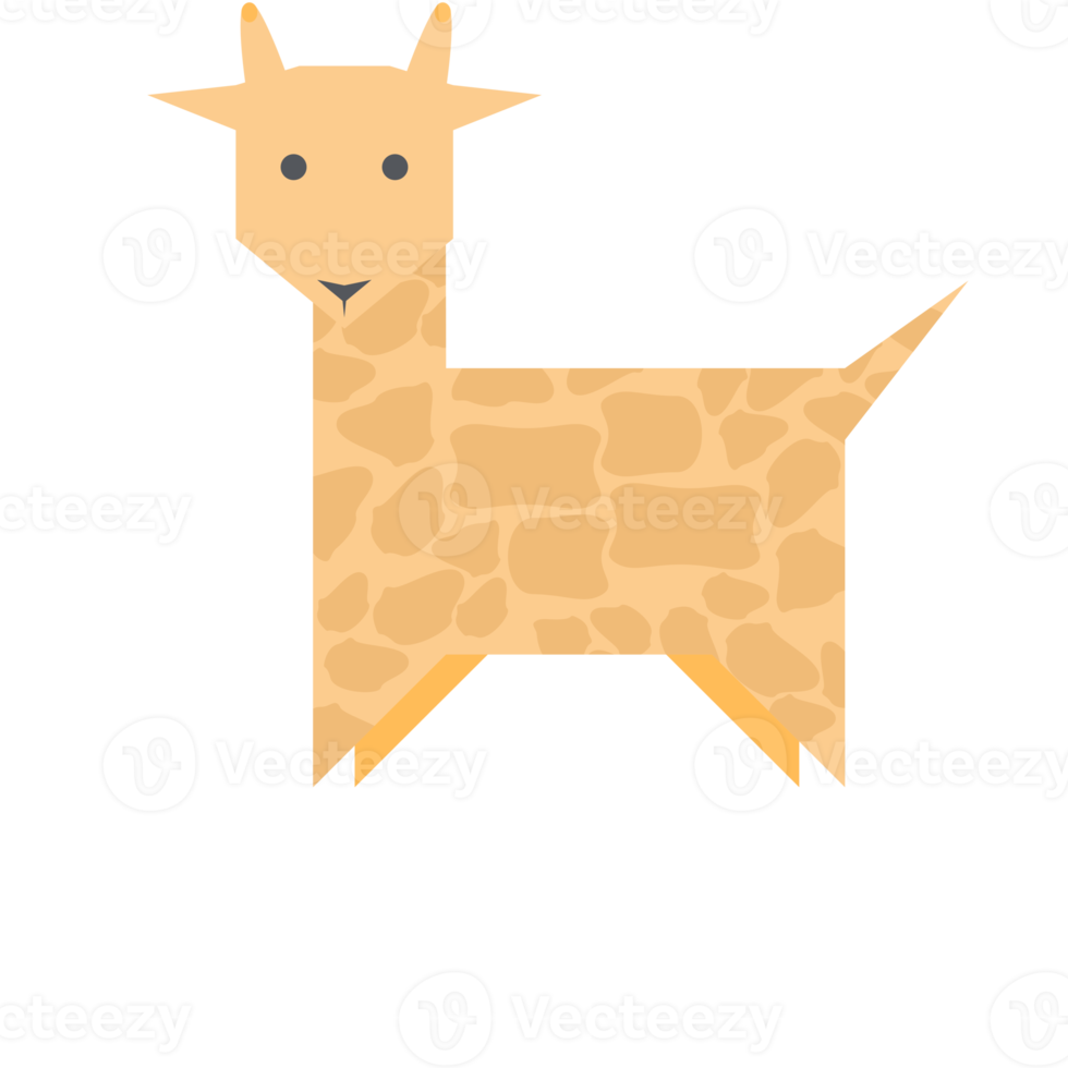 Cute Giraffe animal kingdom mammal flat design png