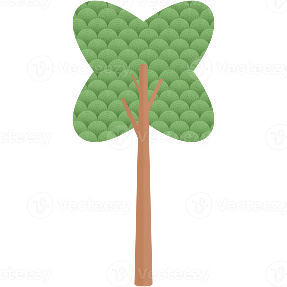 Flat Circle Themed Tree Nature Aesthetic Collection Set png