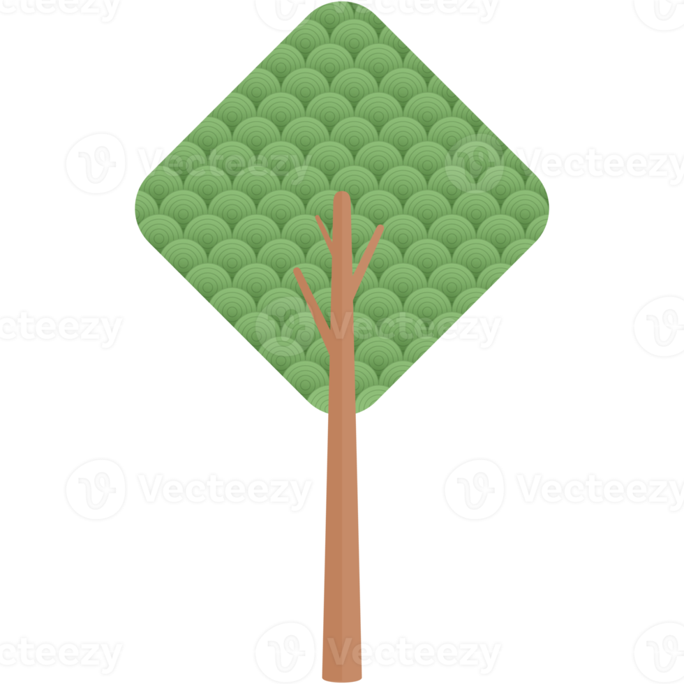 Flat Circle Themed Tree Nature Aesthetic Collection Set png
