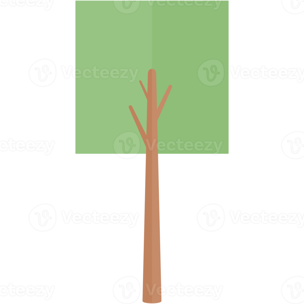Flat Tree Nature Aesthetic Collection Set png