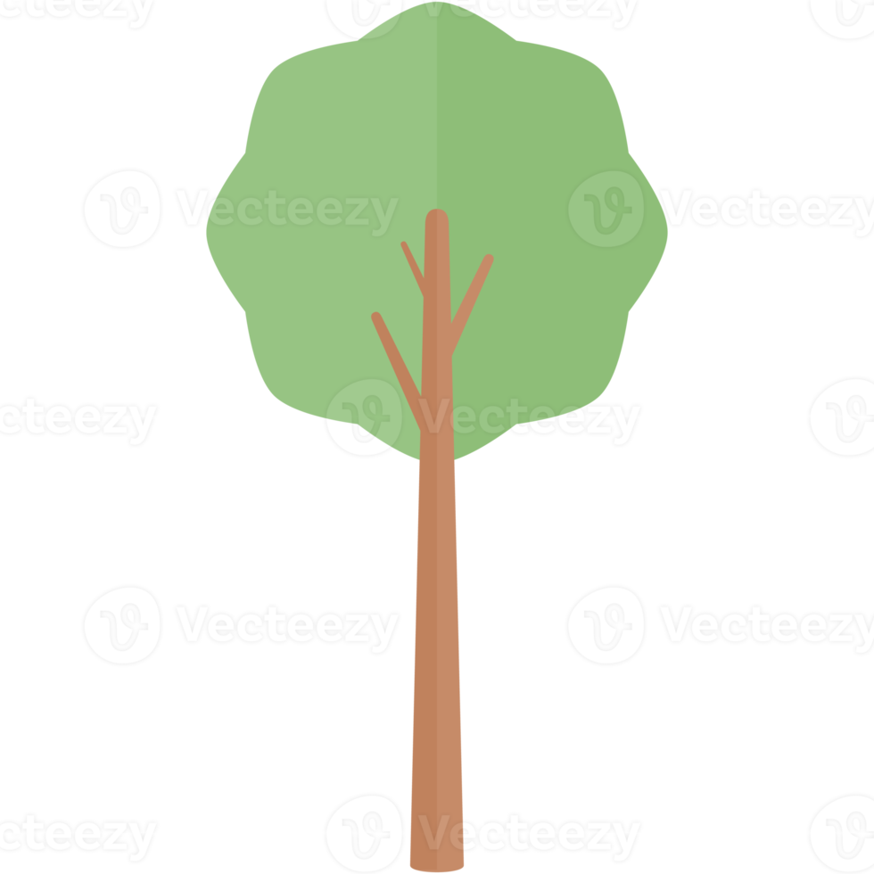 Flat Tree Nature Aesthetic Collection Set png