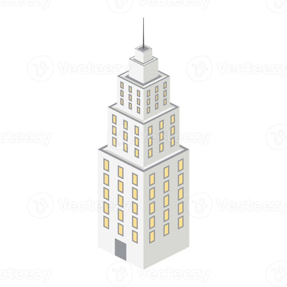 isometrico grattacieli 3d universale scenario collezione impostato png