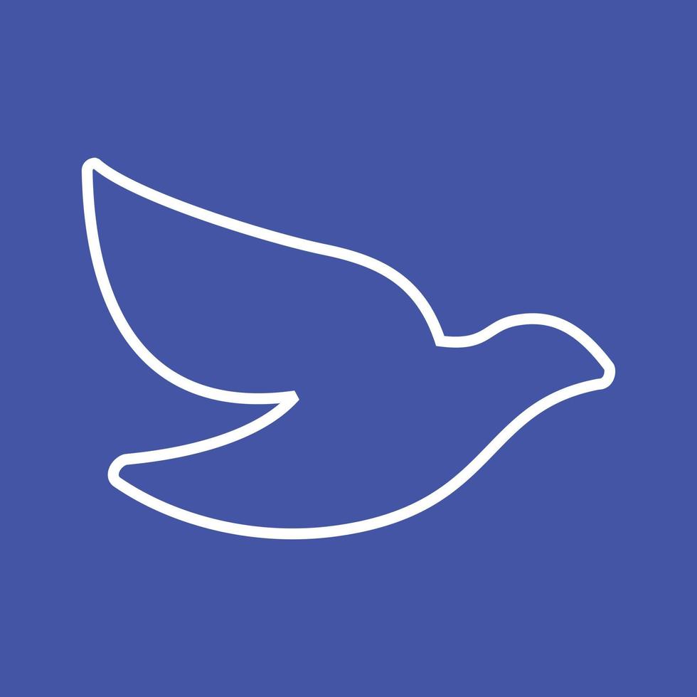 Dove Line Color Background Icon vector