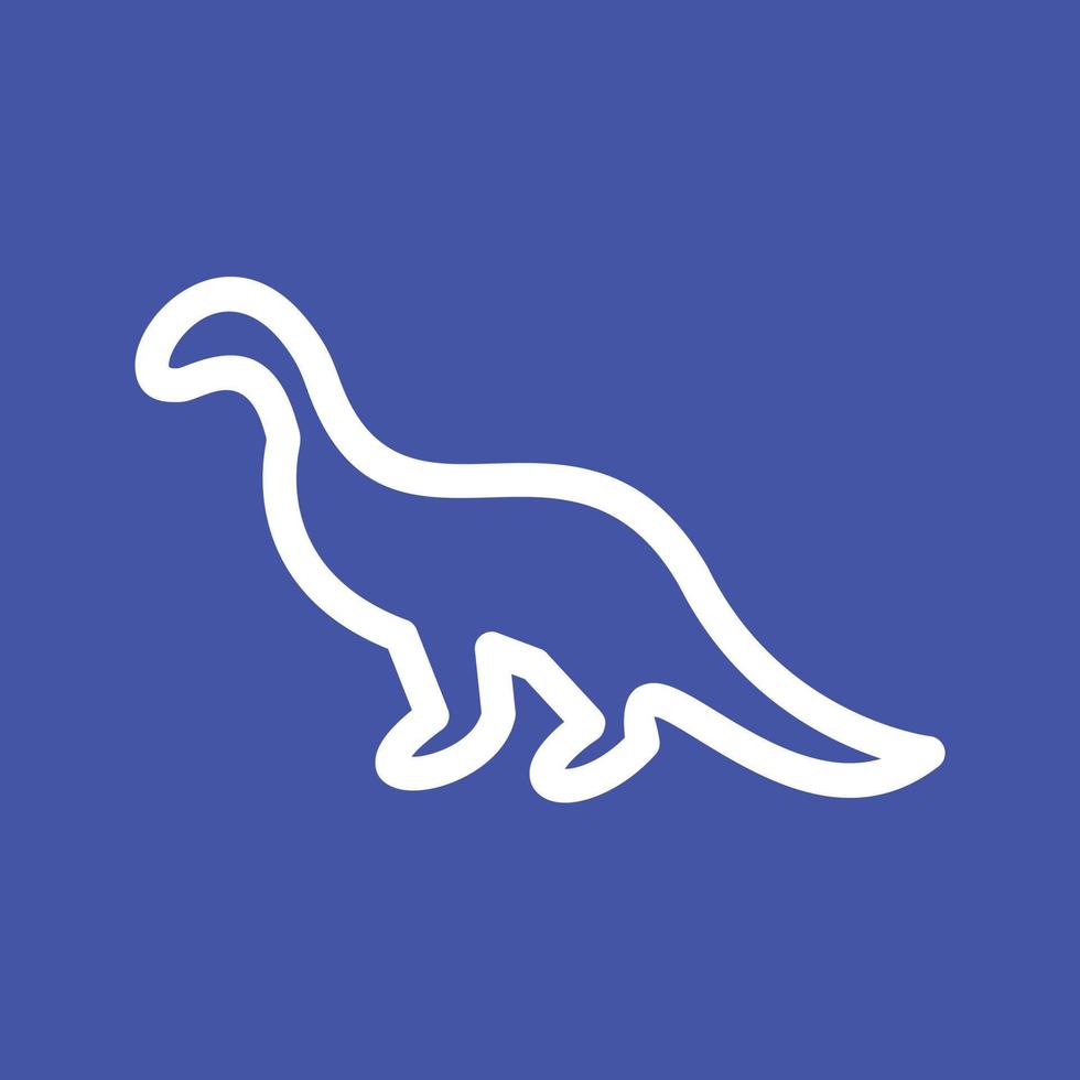 Dinosaur Line Color Background Icon vector