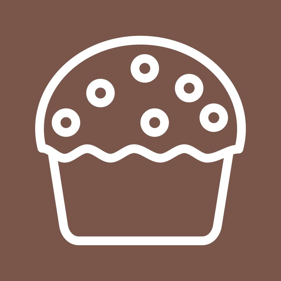 icono de fondo de color de línea de muffin crema vector