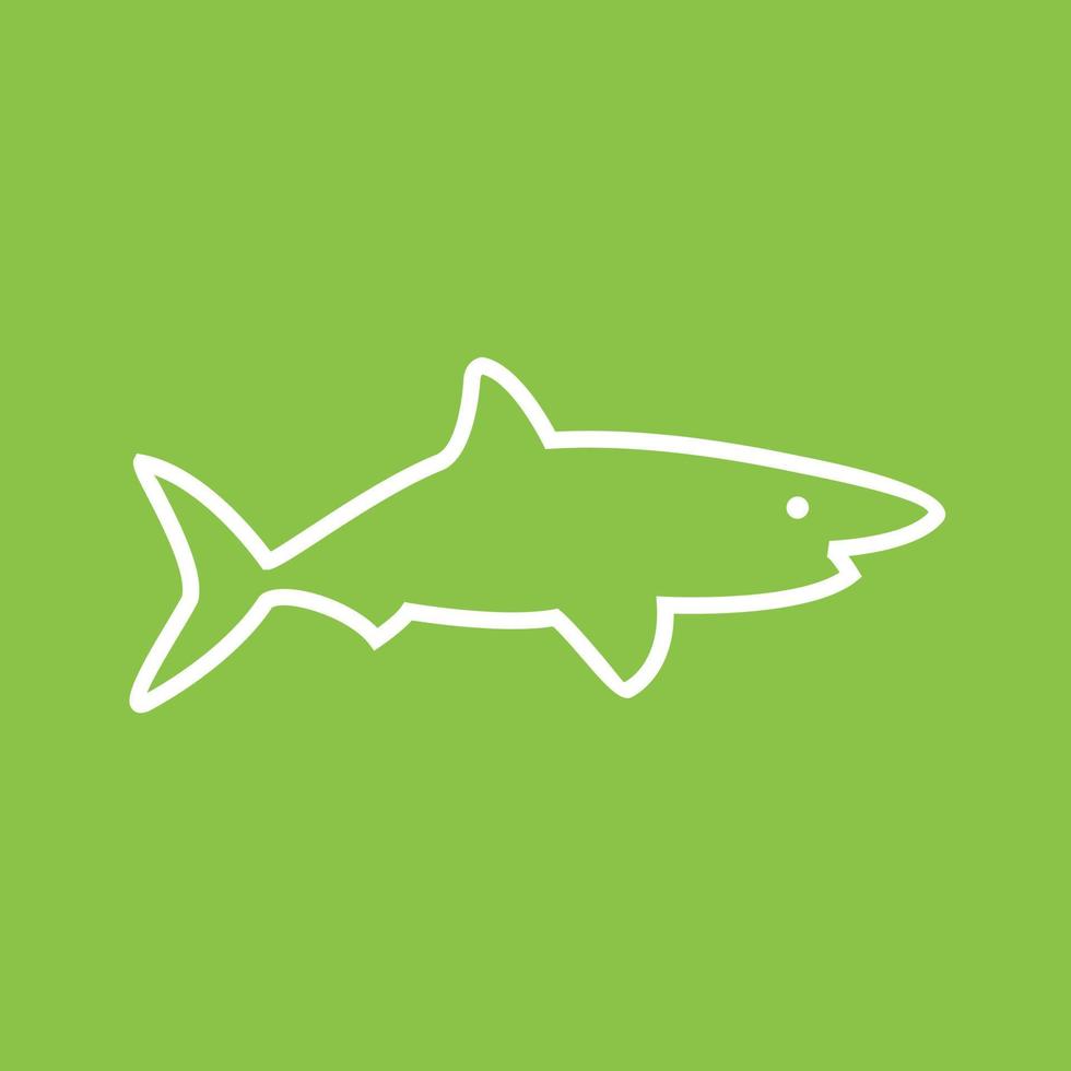 Shark Line Color Background Icon vector