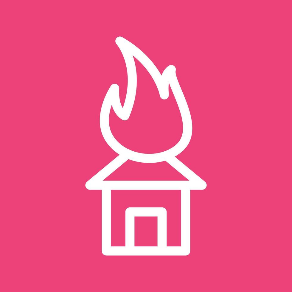 House on Fire Line Color Background Icon vector