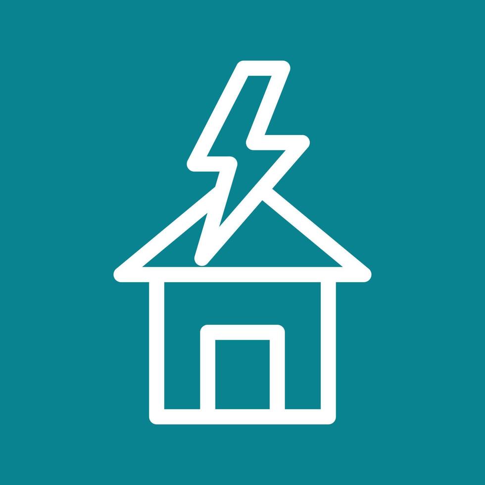Lightning Striking House Line Color Background Icon vector