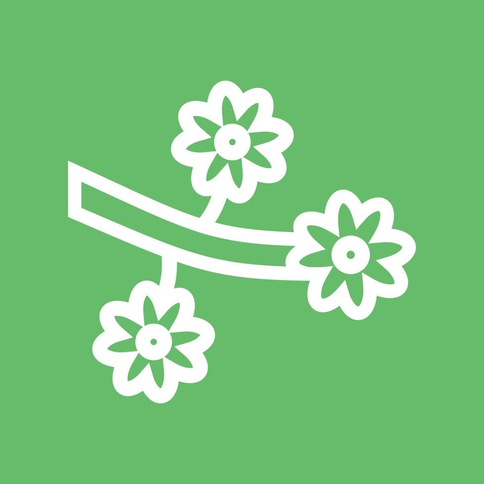 Flower Branch Line Color Background Icon vector