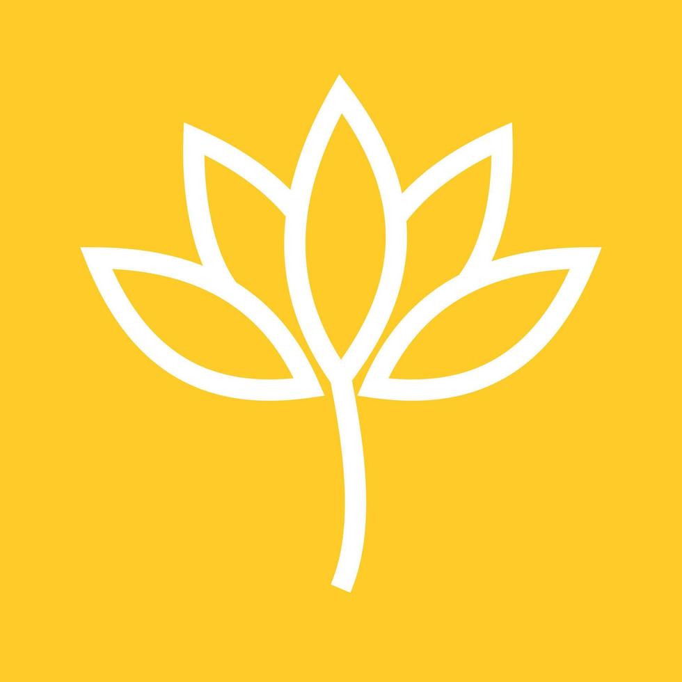 Lotus Line Color Background Icon vector