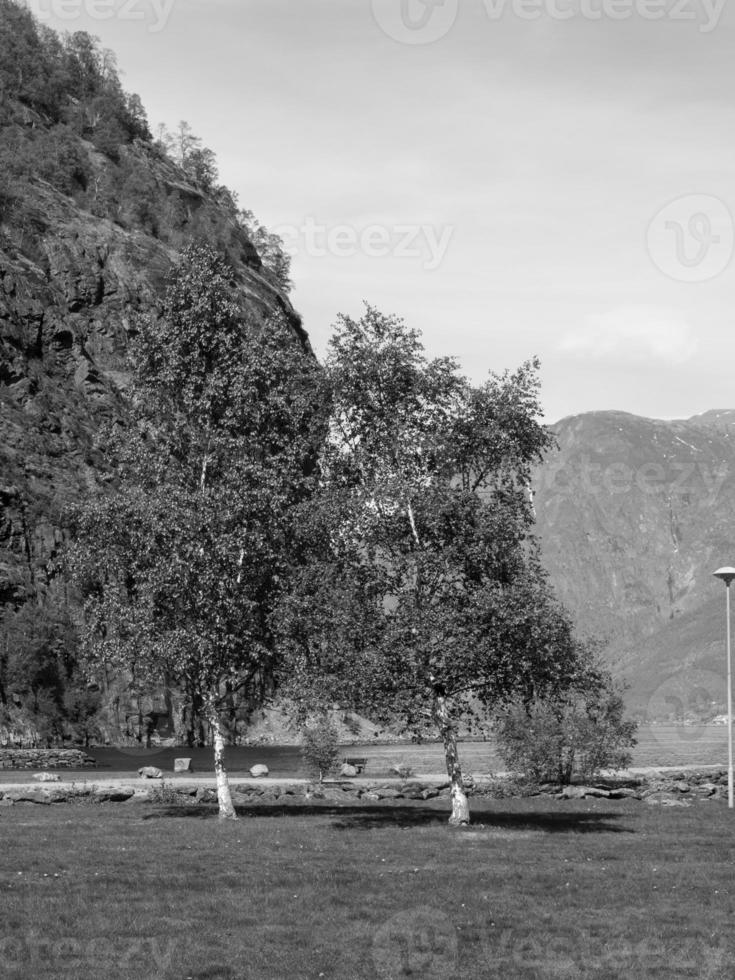 flam y el aurlandsfjord en noruega foto