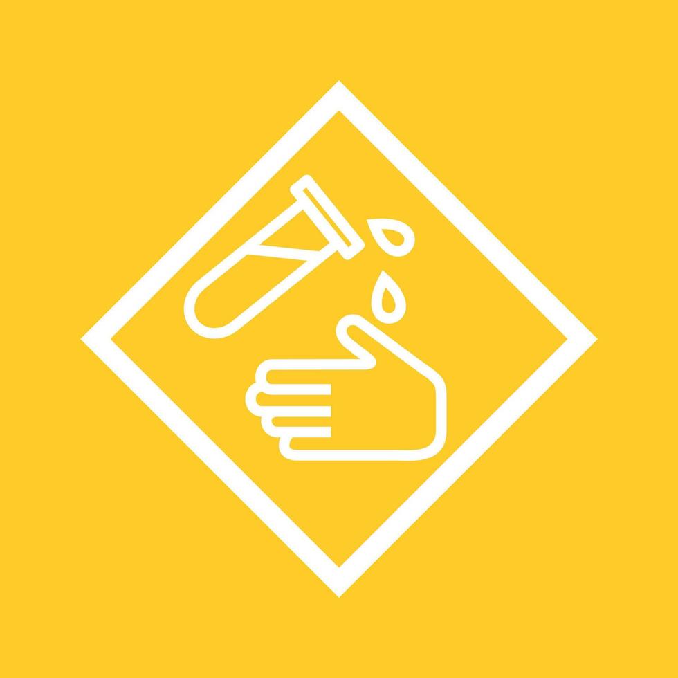 Corrosive Hazard Line Color Background Icon vector